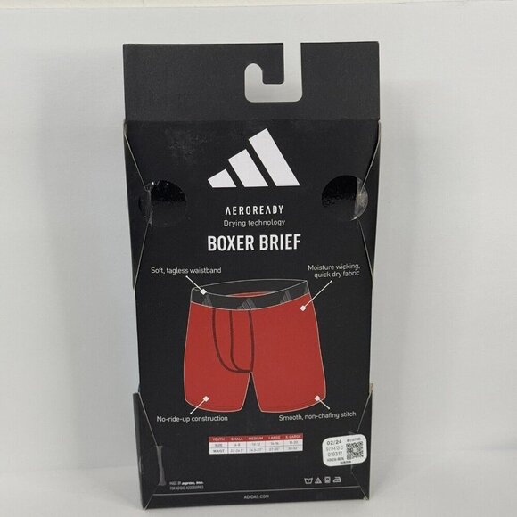 adidas NEW 4-Pack Youth Performance Underwear Boxer Briefs Small Blue Black Gray - Picture 3 of 5